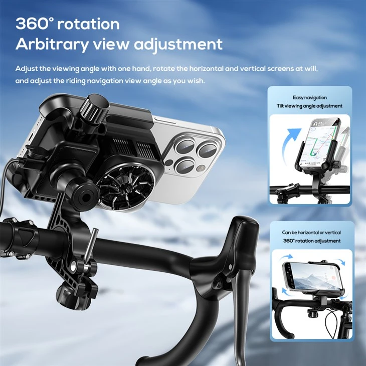 MEMO GW06 Phone Cooler Holder Bike Bicycle Adjustable Motorcycle Handlebar Mount Phone Holder